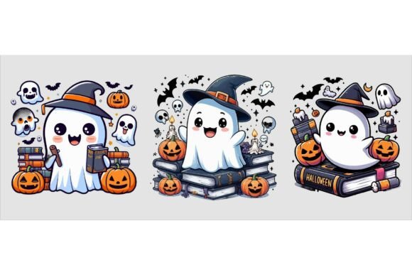 Download Freebie Cute Ghost with Books SVG Bundle - Bundle Collection