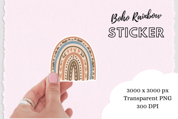 Download Boho Chic Rainbow Sticker - Rainbow Collection