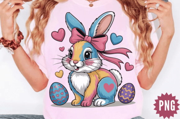 Download Cute Faux Yarn Rainbow Easter Bunny PNG - Rainbow Collection