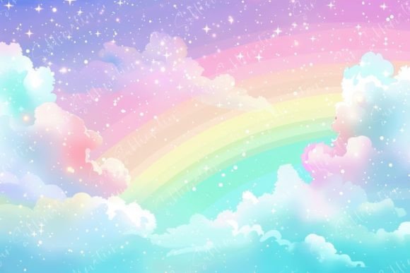 Download Rainbow in the Clouds Pastel Colors - Rainbow Collection