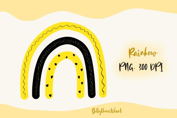 Download Yellow Black Boho Rainbow PNG Clipart - Rainbow Collection